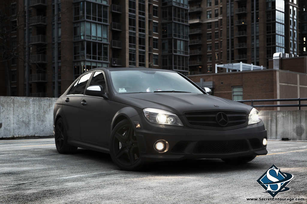 Flat Black Mercedes C63 AMG