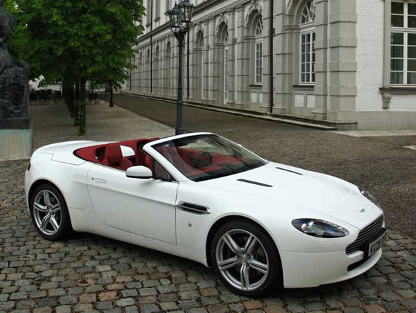 white on red aston martin vantage