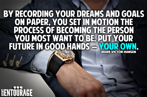 By recording your dreams and goals on paper, You set in motion the process of becoming the person you most want to be. Put your future in good hands - Your Own.- Mark Victor Hansen